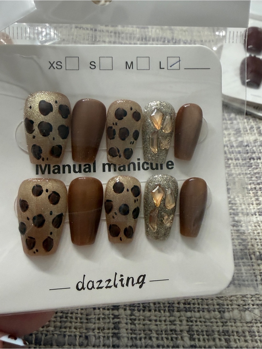 Dazzling Leopard Brown Press-On Nail Set